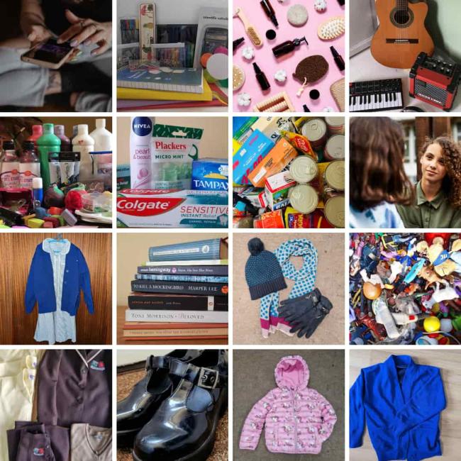 A collage of all the products included in this whole store purchase.
