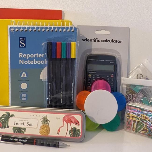 A selection of school essentials bundled together