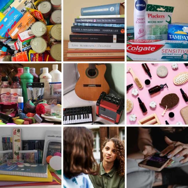 A collage of the 9 Give Hope product types included in this package.