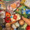 A selection of canned and fresh food